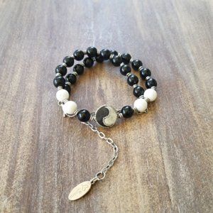 NWT~Onyx/White Howlite/Yin-Yang - Bracelet/Choker